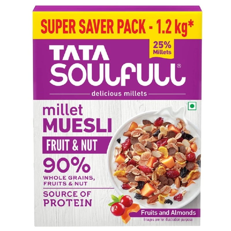 Tata Soulfull Fruit & Nut Millet Muesli, 1200 g-1.webp